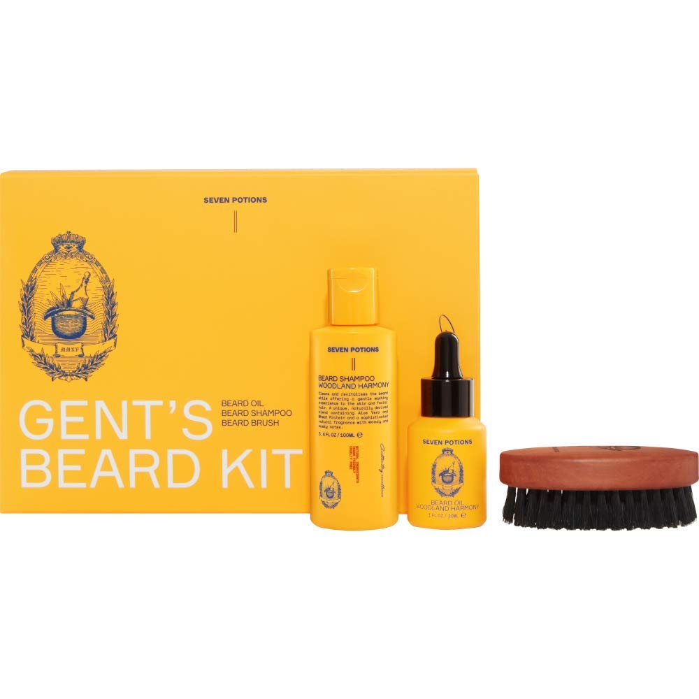 SEVEN POTIONS Beard Grooming Kit, Woodland Harmony. Includes Beard Oil, Shampoo and Brush for Ultimate Beard Care Beauty and Personal Care SEVEN POTIONS