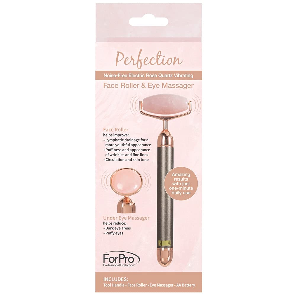 ForPro Professional Collection Electric Face Roller & Eye Massager, 2 in 1 Vibrating Skin Care Tool, Rose Quartz Beauty & Personal Care ForPro Professional Collection