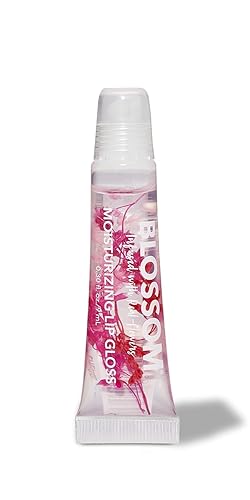 Blossom Lip Gloss Tubes, Cherry Scented Thick Clear High Shine Moisturizing Flower Lip Gel with Nourishing Jojoba Seed Oil, Infused with Real Flowers Beauty & Personal Care Blossom