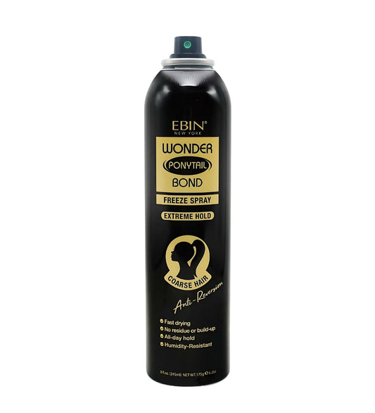 EBIN NEW YORK Wonder Ponytail Bond Freeze Spray 8oz – Extreme Firm Hold, 24H Frizz Control, Fast-Drying, Lightweight, Shine for All Hair Types Beauty & Personal Care EBIN NEW YORK
