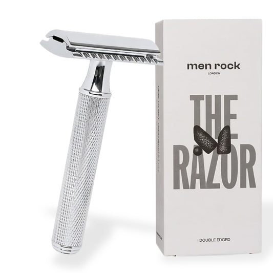 Men Rock The Double Edged Razor - Stainless Double Edge Safety Razor Blade - Mens Accessories - Mens Face Care - Beard Care - Barber Supplies - 6 Pc Beauty and Personal Care Men Rock