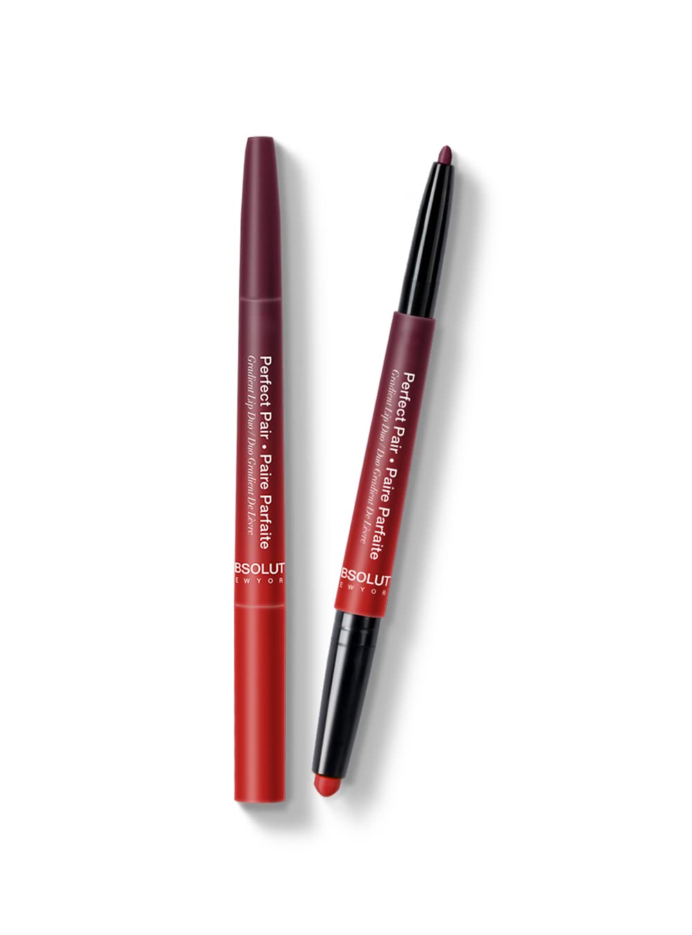 Absolute New York ALD02 Perfect Pair Lip Duo, Fuller and Poutier Lips, Deeper Shade For Lip Contouring, Satin Lipstick and Lip Liner Beauty & Personal Care Absolute New York