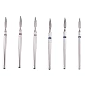 MZCMSL Flame Shape Diamond Cuticle Nail Drill Bit Set, 6pcs Pro Manicure Drill Bits for Nail Prep, 3/32 Shank efile Bit(Fine+Medium) Beauty & Personal Care MZCMSL