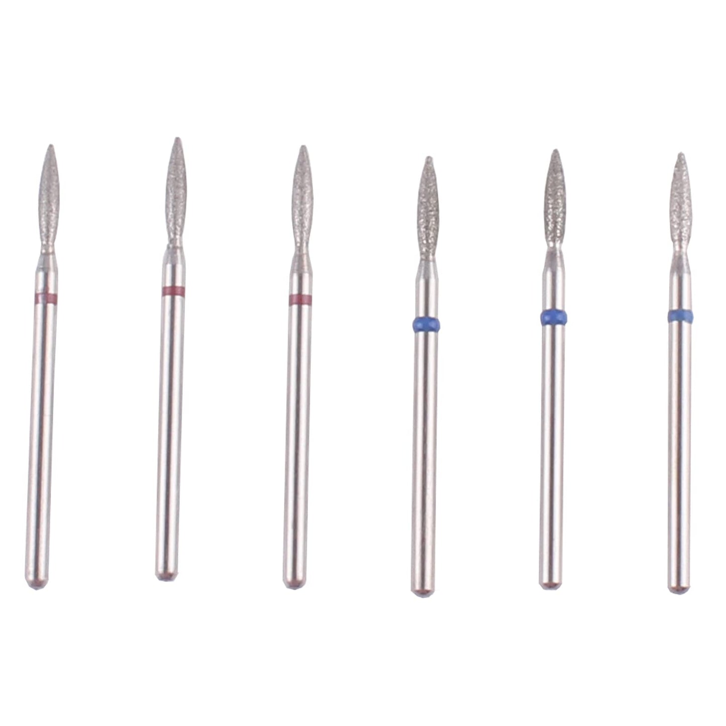 MZCMSL Flame Shape Diamond Cuticle Nail Drill Bit Set, 6pcs Pro Manicure Drill Bits for Nail Prep, 3/32 Shank efile Bit(Fine+Medium) Beauty & Personal Care MZCMSL