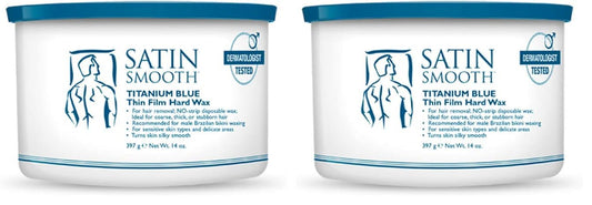 Satin Smooth Titanium Blue Thin Film Hard Hair Removal Wax 14oz. (Pack of 2) Beauty and Personal Care SATIN SMOOTH Default Title