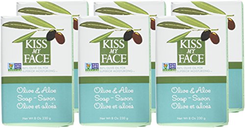 Kiss My Face Soap Bar Olive & Aloe with sea Salt 8 Ounce (235ml) (6 Pack) Beauty & Personal Care Kiss My Face