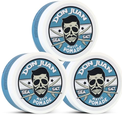 Don Juan Sea Salt Matte Pomade | Water Based | Medium Hold | Matte Finish | Natural Plant Extracts and Ocean Minerals | Surf Wax Scent, 4 oz Pack of 3 Beauty & Personal Care Don Juan