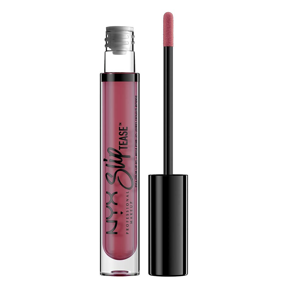 NYX PROFESSIONAL MAKEUP Slip Tease Full Color Lip Oil, Liquid Lipstick - Bang Bang (Muted Deep Plum) Beauty & Personal Care NYX PROFESSIONAL MAKEUP