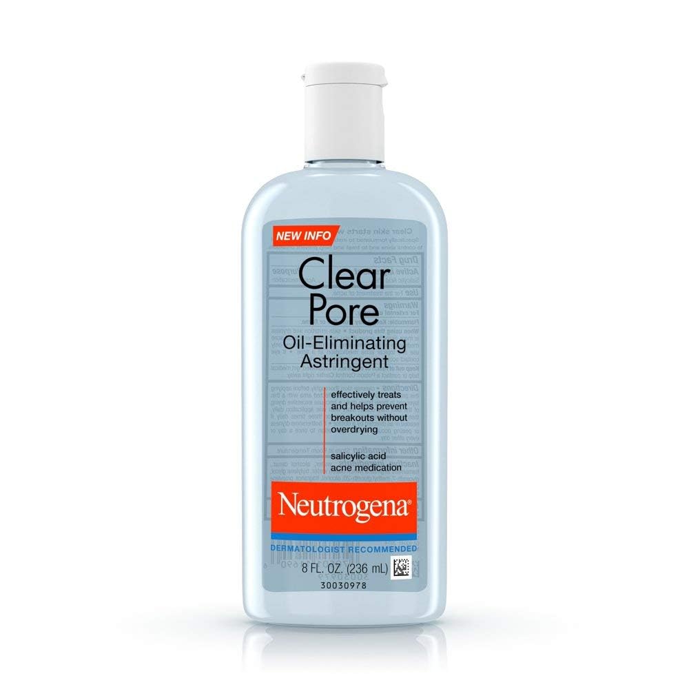 Neutrogena Clear Pore Oil-Eliminating Astringent with Salicylic Acid, Pore Clearing Treatment for Acne-Prone Skin, 8 fl. oz (Pack of 2) Beauty & Personal Care Neutrogena
