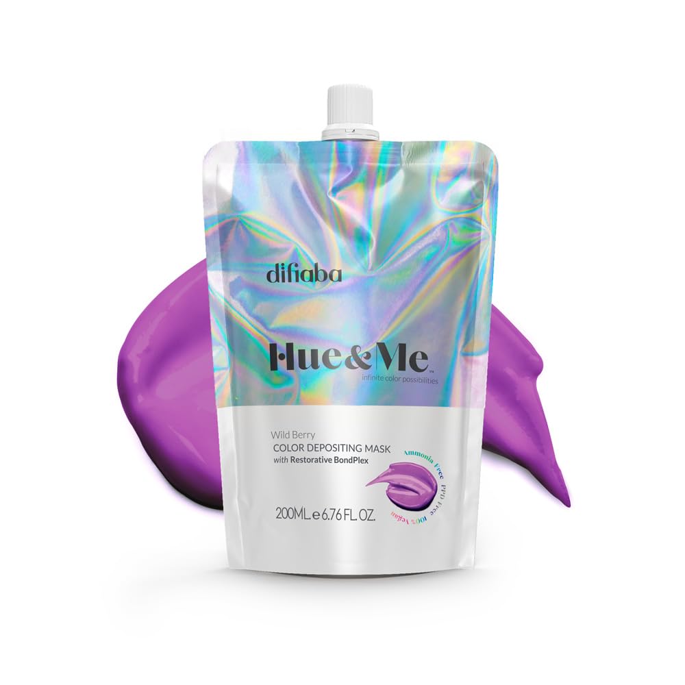DIFIABA Hue & Me Color Depositing Conditioner - Temporary Hair Dye of Fantasy Colors - Hydrating Color Depositing Hair Mask with BondPlex - 6.76 oz Beauty & Personal Care Difiaba