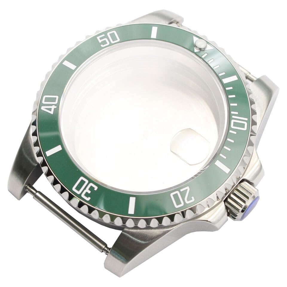 Fit for NH35 NH36 Flat Sapphire Glass Silver Steel Watch Case Bezel Screw Green Beauty and Personal Care dreeong
