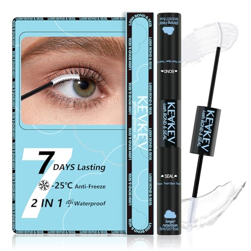 KEVKEV Lash Cluster Glue Upgraded Clear Lash Glue 7 Days Long Lasting 2-3S Fast Dry Lash Bond and Seal 2 in 1 Waterproof Latex-Free Easy To Apply Beauty and Personal Care KevKev Default Title