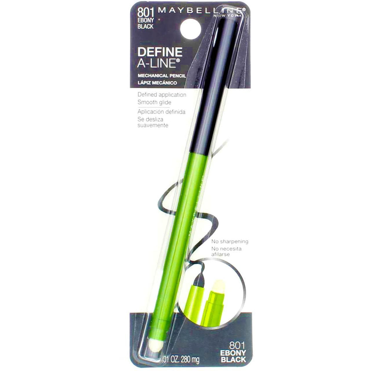 Maybelline Define-A-Line Eyeliner - 801 Ebony Black Beauty & Personal Care MAYBELLINE