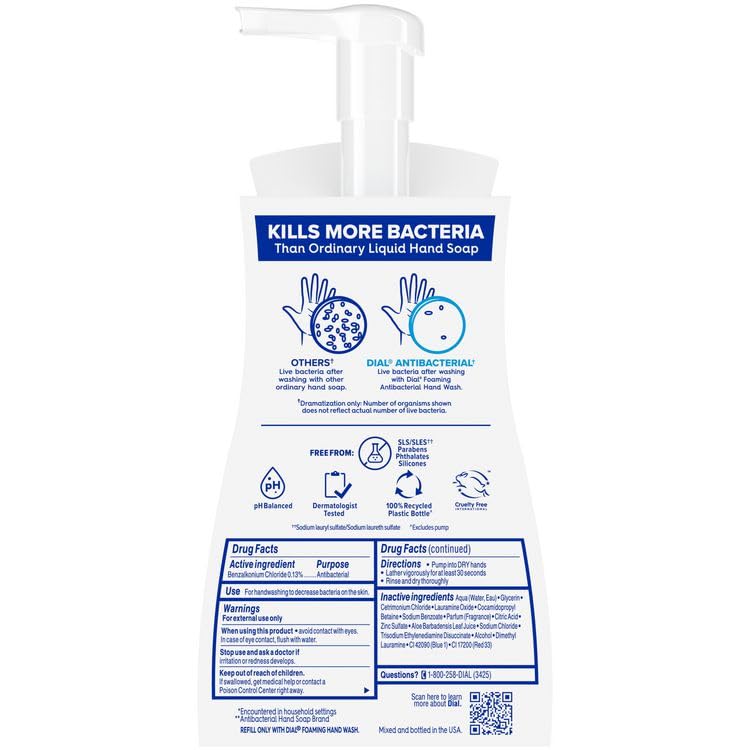 Dial Professional 34739 Antibacterial Foaming Hand Wash, Spring Water, 10 Oz Pump Bottle, 8/carton Beauty & Personal Care Dial Professional
