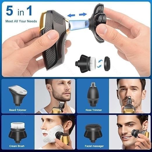 CYRMPQ Electric Razor for Men, 5 in 1 Shaver for Men Electric Shaver Powerful Bald Head Shaver Beard Shaving Machine for Men Razor Husband Boyfriend Beauty and Personal Care CYRMPQ