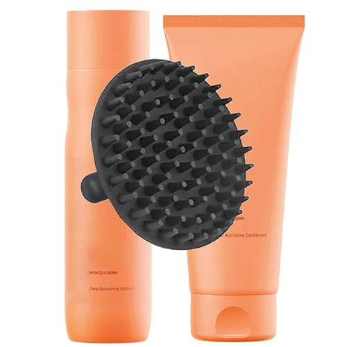 Nutri-Enrich Shampoo & Conditioner Set + M Hair Designs Scalp Brush - Deep Nourishing, Moisture-Rich, Sulfate-Free Hair Care for Dry, Damaged Hair Beauty & Personal Care M Hair Designs