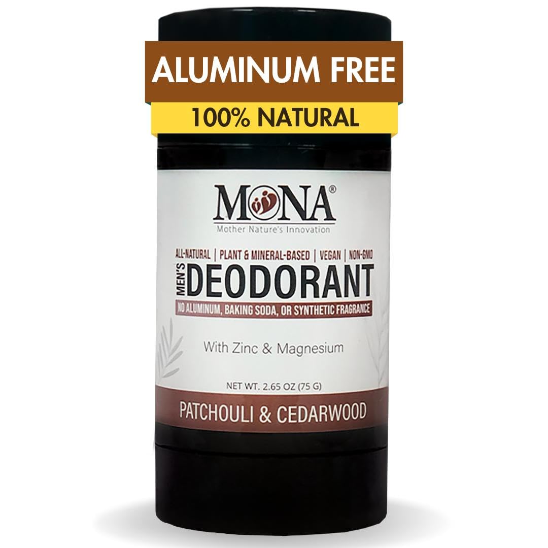 All Natural Deodorant for Men Aluminum Free - Hypoallergenic Men's Deodrant, Magnesium Deodorant for Sensitive Skin - Absorbs Sweat - Won’t stain Beauty and Personal Care MONA