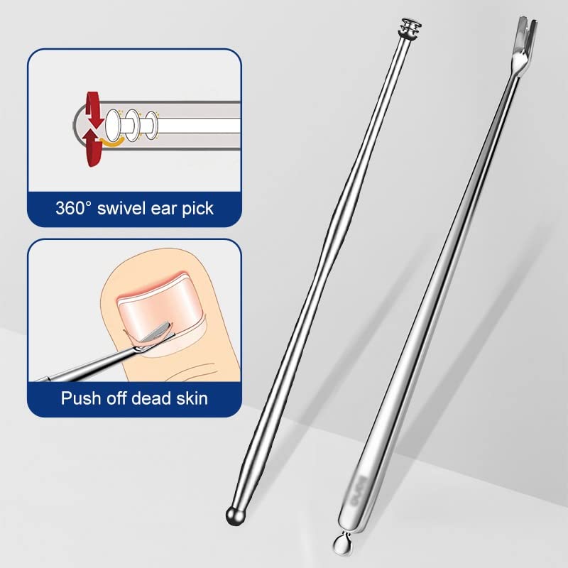 HUSHHAAMPP 4 in 1 Eyebrow Trimming Tool Face Care Set Stainless Steel Makeup Dead Skin Push Manicure Tools (Color : Pink, Size : 4PCS) (Pink 4PCS) Beauty and Personal Care HUSHHAAMPP