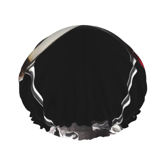 Red Wine Glasses Shower Cap for Women Men Large Reusable Shower Bonnet Double-Layer Waterproof Bath Caps Elastic Band Hair Hat for All Hairstyles Beauty and Personal Care BWLHJKE