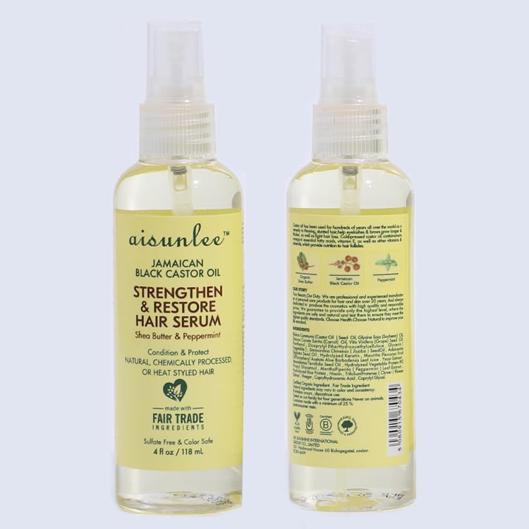 Premium Jamaican Black Castor Oil 4-in-1 Hair Repair Set - Sulfate-Free Shampoo, Conditioner, Leave-In & Serum - Deep Moisture & Strength for Curly Beauty & Personal Care STYLE TREE Keratinequeen