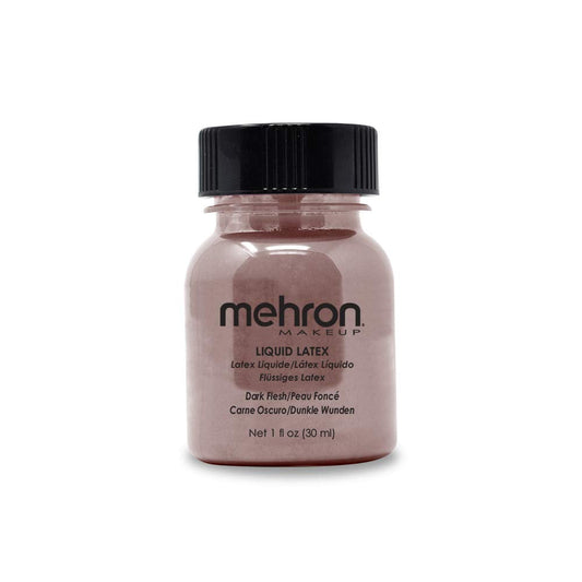 Mehron Makeup Liquid Latex | SFX Makeup | Halloween | Latex Glue for Skin | Prosthetic Glue 1 fl oz (30 ml) (Dark Flesh) Beauty & Personal Care Mehron