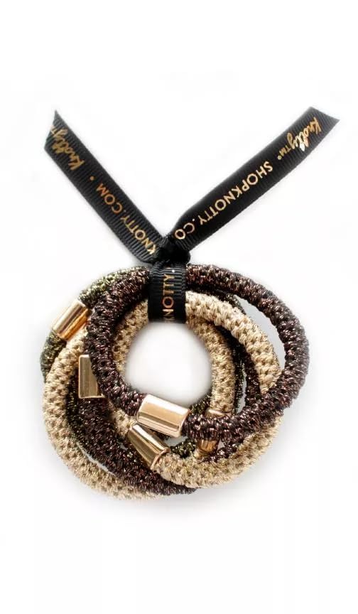Coulter Collective LLC Luxe Hair Pony Set of 6 - Earth Metallics - 6 Pack - Normal Hair - HAIR TIE