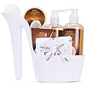 Gift Set for Her - 8 Pcs Luxury Coconut Scented Heel Shoe Bath and Body Spa Basket - Shower Gel, Bubble Bath, Body Butter, Lotion & More - Gift Beauty & Personal Care Draizee