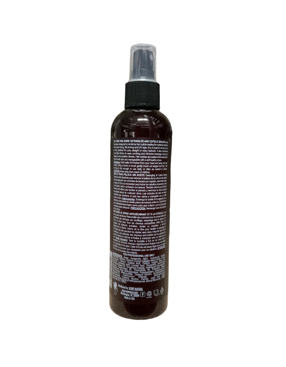 leebeauty.com Bonfi Natural Oil Free Wig Shine Detangler and Cuticle Sealer helps to lay down hair Cuticles UV Protector and Keratin For Dull/Dry