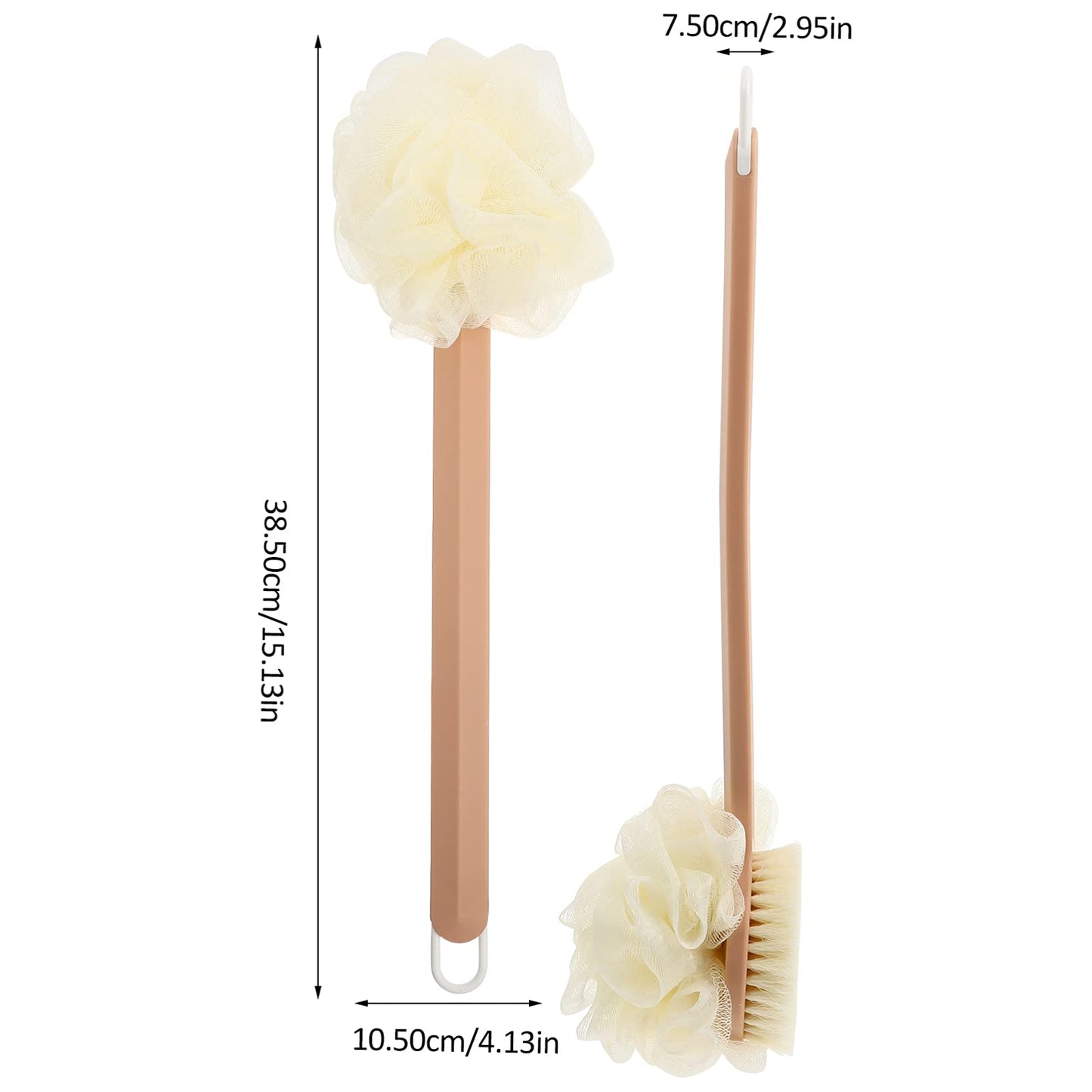 Uonlytech Bath Brush Handle Mesh Shower Scrubber for Body Cleaning Soft Bath Sponge for Men and Women Convenient Storage Gentle Exfoliation Beauty and Personal Care Uonlytech