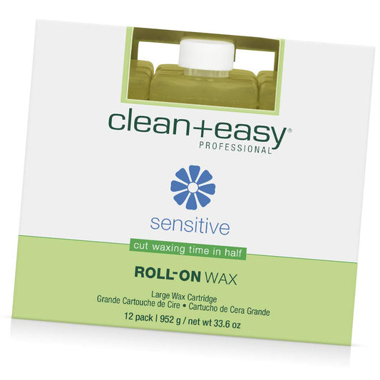 Clean + Easy Large Sensitive Roll On Wax Refill - Large Wax Refill for Cartridges, Quick & Easy Hair Removal, 12 Pack Beauty and Personal Care Clean + Easy