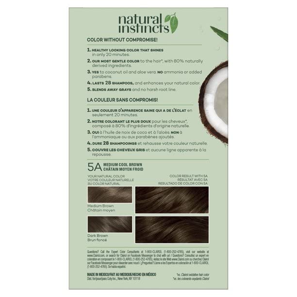 Clairol Natural Instincts, 024, Clove, Med Cool Brown, 2 pk Beauty & Personal Care Clairol