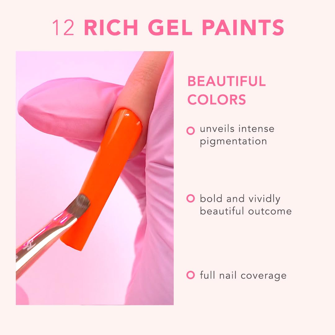 KIARA SKY Professional Nails Gel Art Pod - Ultra Pigmented Gel Art Paints (Hot Lava) Neon Orange