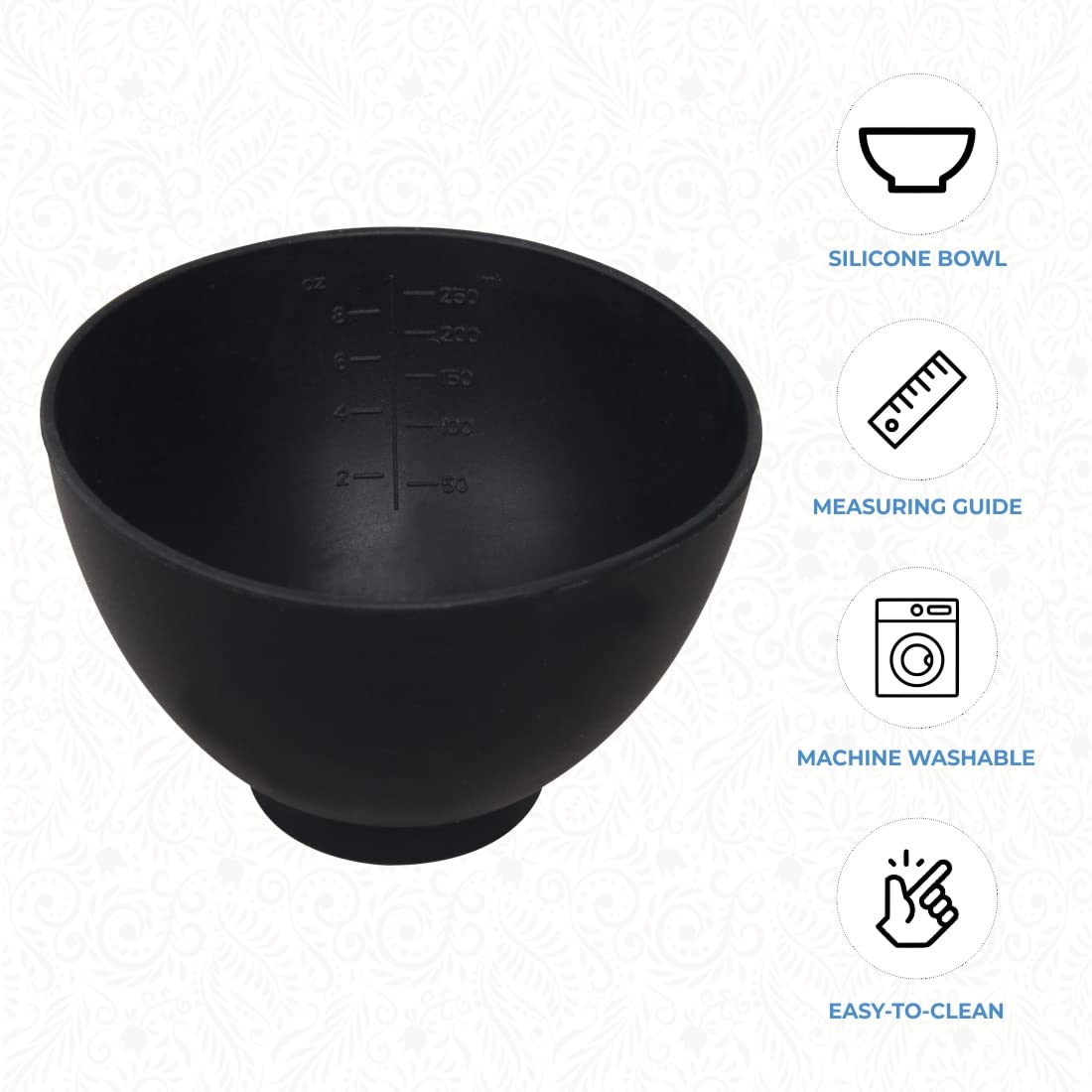 ForPro Professional Collection Silicone Mixing Bowl, Black, Flexible, Odorless, for Mixing Facials, Massage, Body & Other Products, 8 oz Beauty & Personal Care ForPro Professional Collection