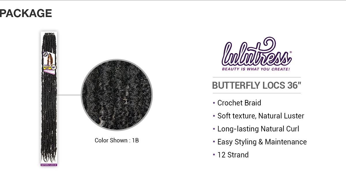 Sensationnel Lulutress Crochet Braiding Hair-Butterfly Locs 36 Inch,T1B/30