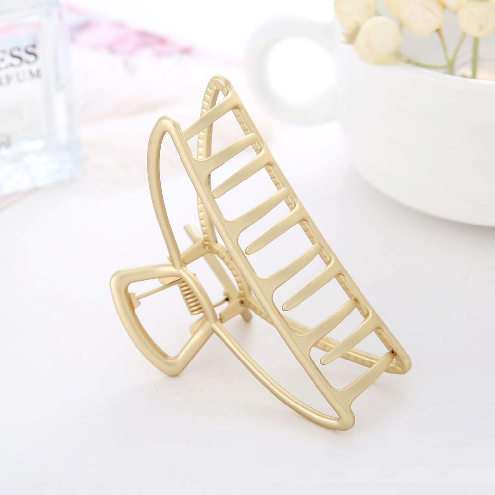 Emoly 3 Pack Large Metal Claw Clips Hollow Non-slip Hair Catch Jaw Clamp for Women Girls Hair Barrette for Fixing Hair (Silver&Gold&Rose Gold) Beauty & Personal Care Emoly