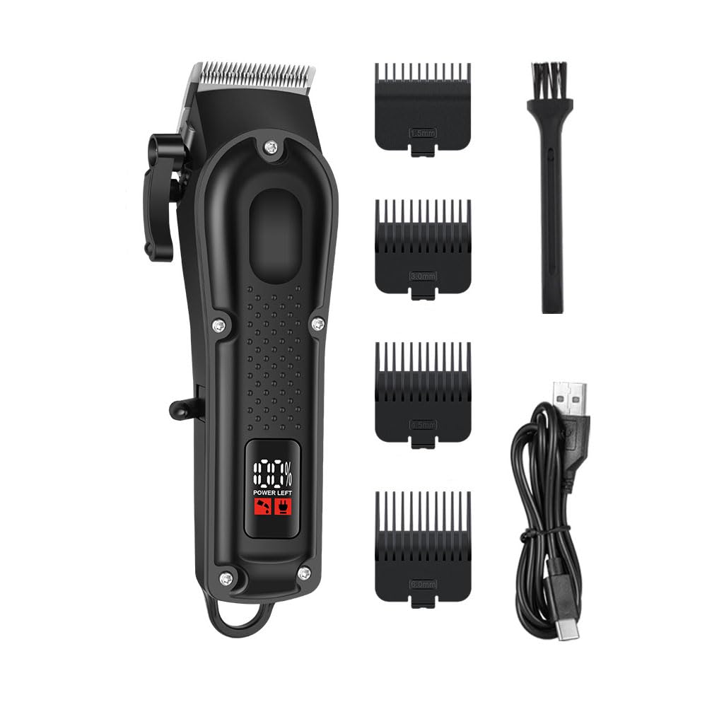Hair Clippers for Men Professional, Cordless Electric Trimmer with Fast Charging Port, LED Screen, 4 Limit Combs Cutting Kit, Barber & Home Beauty and Personal Care QDKVTNDJZ