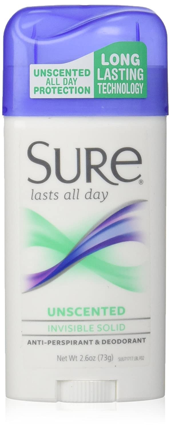 Sure Invisible Solid Deodorant, 2 Count, Reduces Underarm Wetness, Unscented Beauty and Personal Care Sure