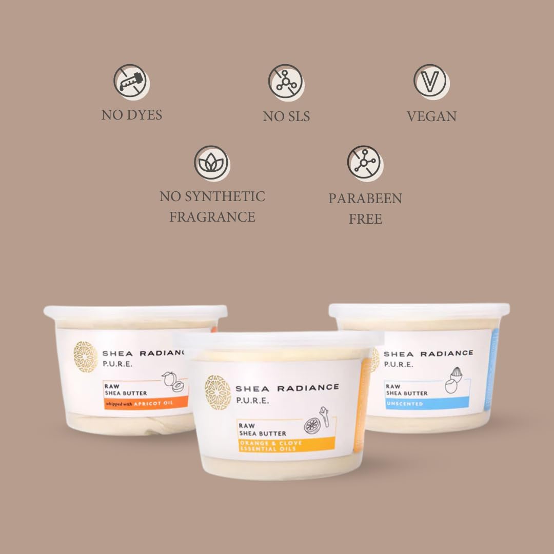 Shea Radiance P.U.R.E Raw Shea Butter | 100% Natural & Unrefined Body Butter | Soothes, Softens, & Increases Collagen | Long Lasting Moisture | Beauty & Personal Care Shea Radiance