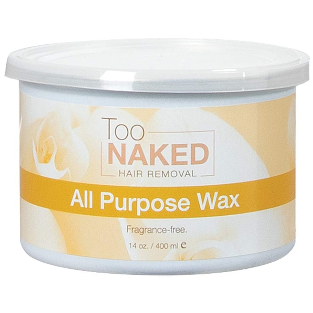 Too Naked Hair Removal All Purpose Wax, Non-Sticky Salon Wax, 100% Vegan, Fragrance-Free, 14 oz. Beauty and Personal Care TOO NAKED HAIR REMOVAL