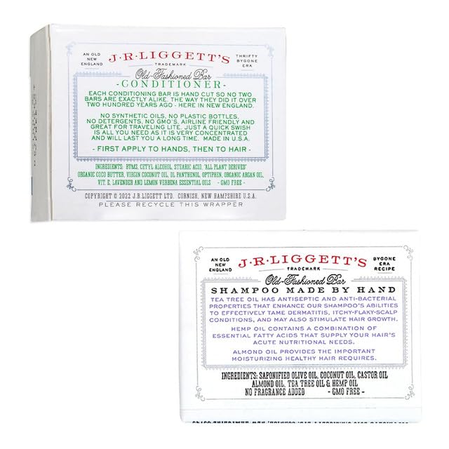J.R.LIGGETT'S Tea Tree Formula Shampoo Bar and Conditioner Bar 2-Pack, All-Natural, Plant-Based Solid Hair Care Set, Sulfate-Free, 3.5 oz Shampoo Beauty & Personal Care J·R·LIGGETT'S