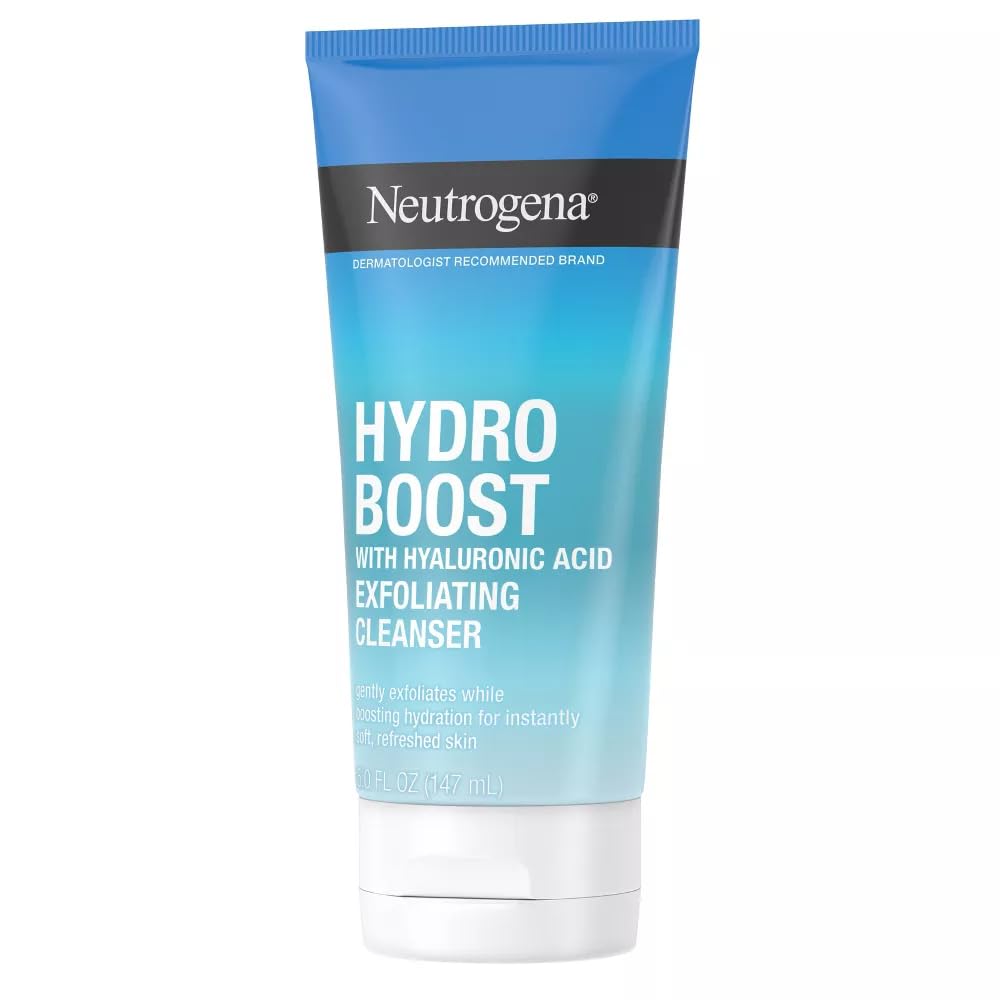 Neutrogena Hydro Boost Gentle Exfoliating Daily Facial Cleanser with Hyaluronic Acid - 5 fl oz White Beauty & Personal Care Neutrogena