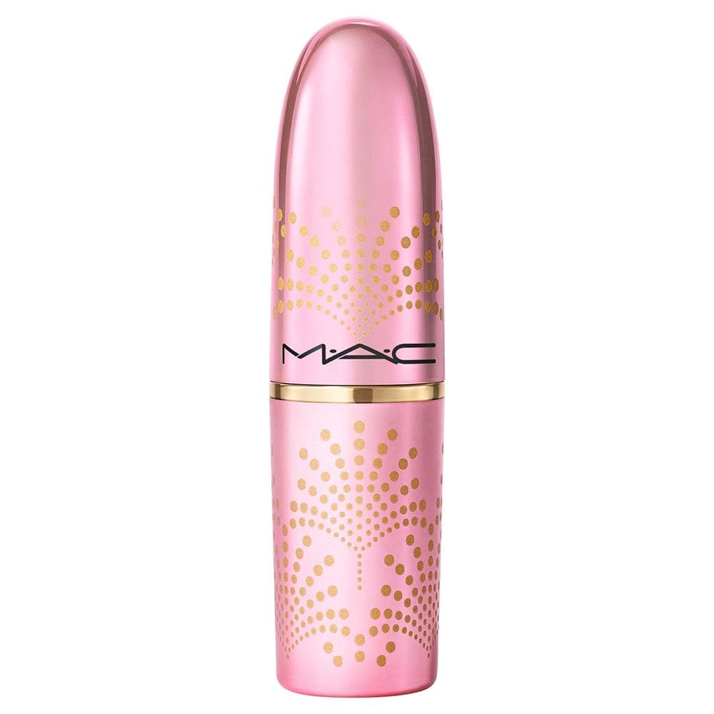 MAC Limited Edition Bubbles & Bows Collection Lustreglass Sheer Shine Lipstick - Put A Bow On It (Blue Red) - .1 oz / 3 g Beauty & Personal Care MAC
