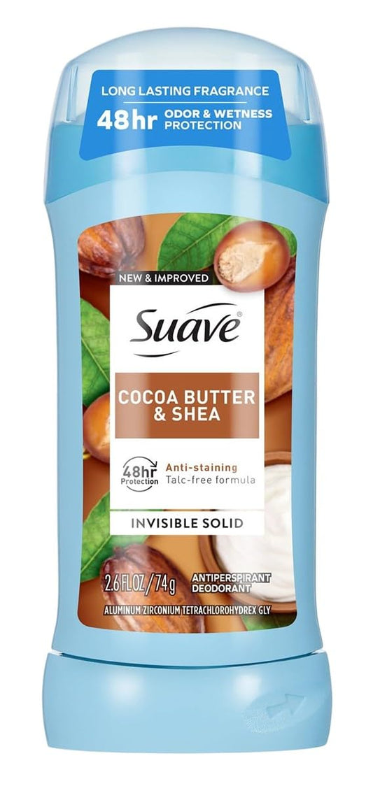 Suave, Antiperspirant Deodorant, Cocoa Butter & Shea, Invisible Solid, 2.6 Ounce Beauty and Personal Care Suave