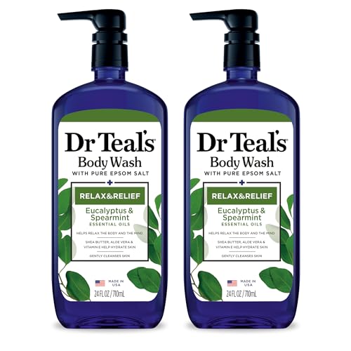 Dr Teal's Body Wash with Pure Epsom Salt, Relax & Relief with Eucalyptus & Spearmint, 24 fl oz (Pack of 2) Beauty & Personal Care Dr Teal's