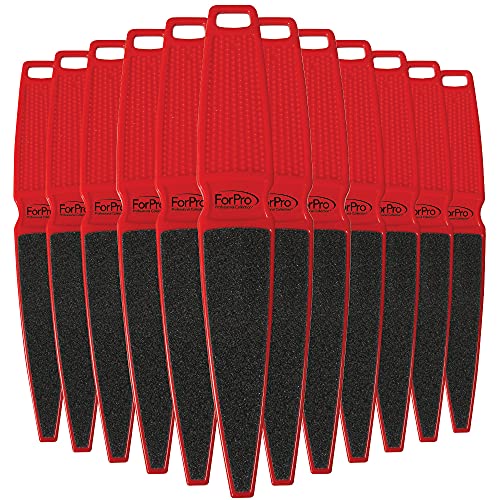 ForPro Professional Collection Pedicure Paddle Foot File, Double-Sided Foot File for Heels, Disposable & Sanitizable, 80/120 Grit, Red, Pack of 12 Beauty & Personal Care ForPro Professional Collection