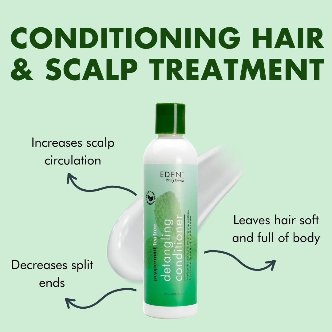 EDEN BodyWorks Peppermint Tea Tree Detangling Conditioner | 8 Fl Oz
