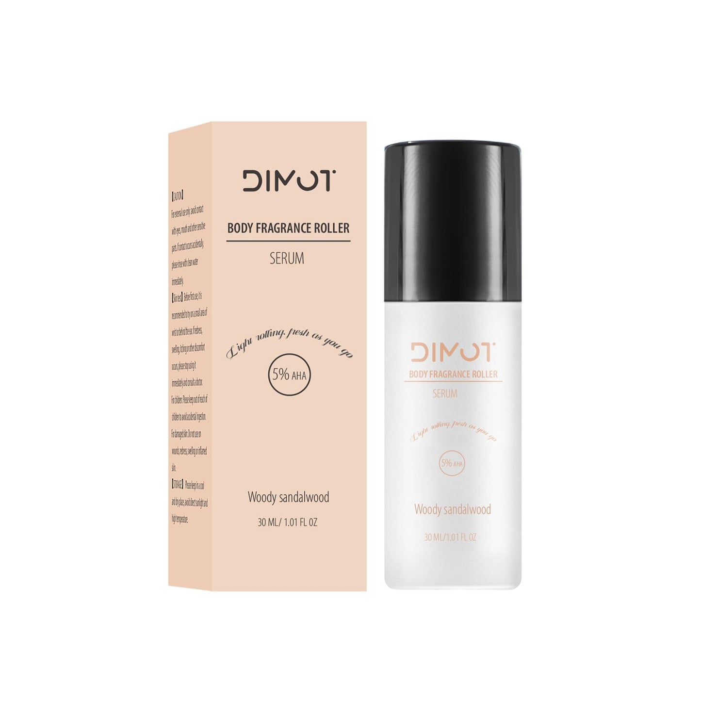 Roll-On Body Deodorant Serum?48H Odor Control + 5% Glycolic Acid?Underarm & Bikini Line Care (1 PC, Woody Sandalwood) Beauty and Personal Care DIMOT