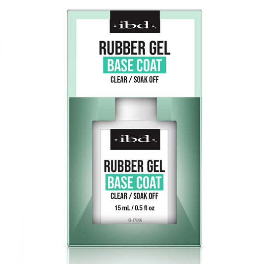 IBD Rubber Base Gel Nail Polish, Base Coat - Clear Soak-Off Builder Gel for Nails Strengthening & Breakage Prevention, 0.5 fl oz