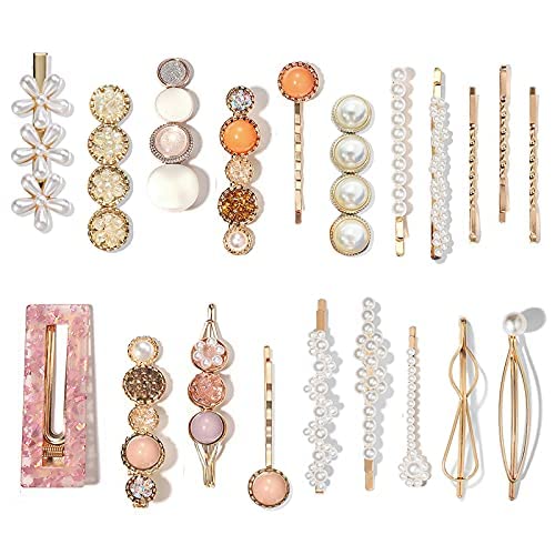 Mehayi 20 PCS Pearls Hair Clips Fashion Korean Style Acrylic ResinHairpins / Barrettes for Women and Ladies Girls Headwear Styling Tools Hair Beauty & Personal Care Mehayi