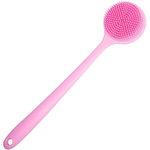 DNC Silicone Back Scrubber for Shower, Soft Bath Body Brush with Long Handle (Pink) Beauty & Personal Care DNC